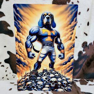 Tennessee Vols Dog Football Sports Tin Sign Door Home Metal Wall Decor